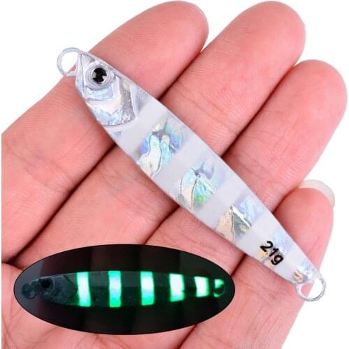 1pcs New Luminous Metal Cast Jig Spoon 7g-10g-14g-17g-21g-28g Casting Jigging Lead Fish Sea Bass Fishing Lure Tackle