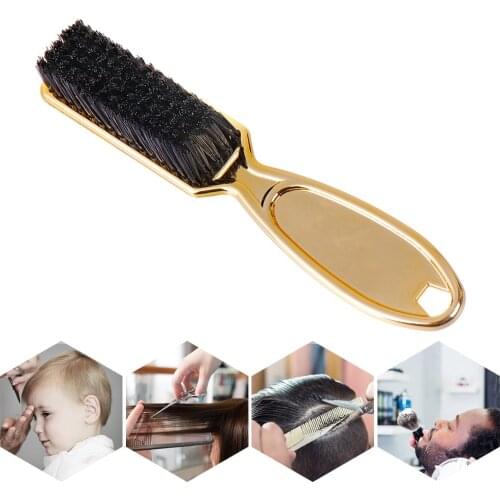 1pcs Plating Beard Shaving Comb Soft Dusting Clean Retro Oil Hair Barber Plating Brush Neck Broken Hair Sweep Brush Hairdressing