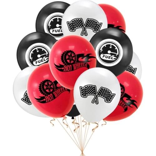 10pcs 12inch Racing Flag Cars Latex Balloon Motorcycle Checkered Car Race Birthday Party Decoration Ballons For Boys Birthday