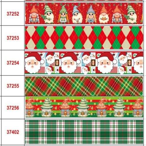 16MM,22MM,25MM,38MM,75MM Christmas Ribbon for Gift Wrapping Wedding Decoration Hair Bows DIY 50yards