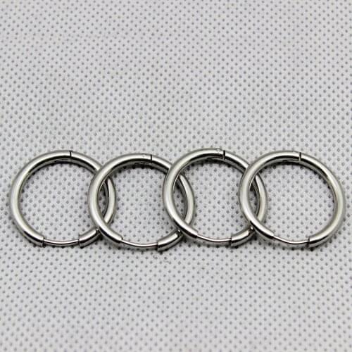 2Pcs 316L Stainless Steel Small Circle Line Double Ear Clip Earrings with Classic Surface Joker Hot Style Ear Clip