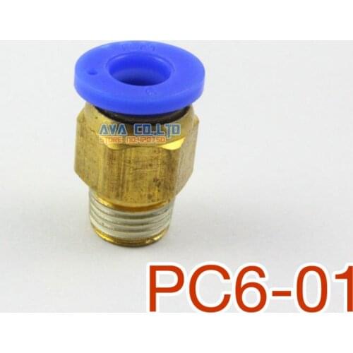 20 Pieces Tube OD 6mm x 1/8" BSPT Male Straight Pneumatic Connector Push In To Connect Fitting
