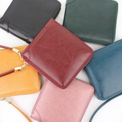 2020 new leather wallet couple wallet 7-Card short large capacity cowhide small square bag thin pocket pocket Mini Hand Bag