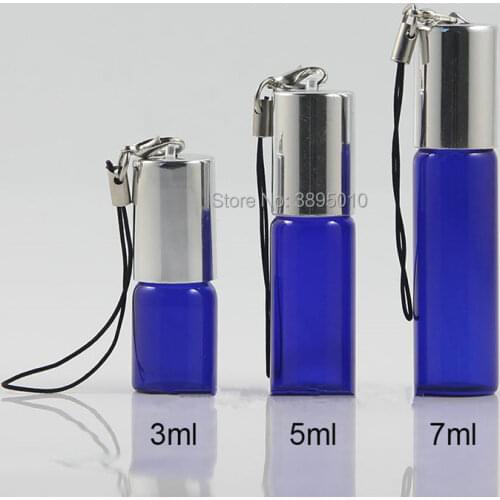 3ml 5ml 7ml Blue Glass Bottle Roll On Empty Fragrance Perfume Essential Oil Bottle F1041