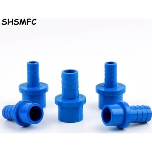 5-20Pcs 20mm 25mm to 5/8/10/12/14/16/18/20mm Blue PVC Hose Connector Garden Irrigation Fittings Hard Tube Plastic Pagoda Joint