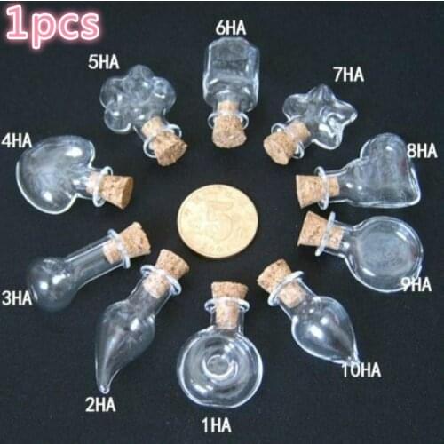5pcs Mini Cork Plug Stopper Transparent Glass Message Bottles Tiny Small Containers Blank Lovely Clear Vials Decorative Crafts