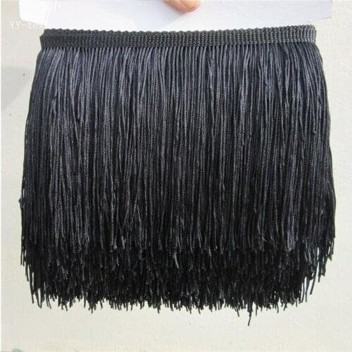 5 Yard 15CM Wide black Lace Fringe Trim Tassel Fringe Trimming For Diy Latin Dress Stage Clothes Accessories Lace Ribbon