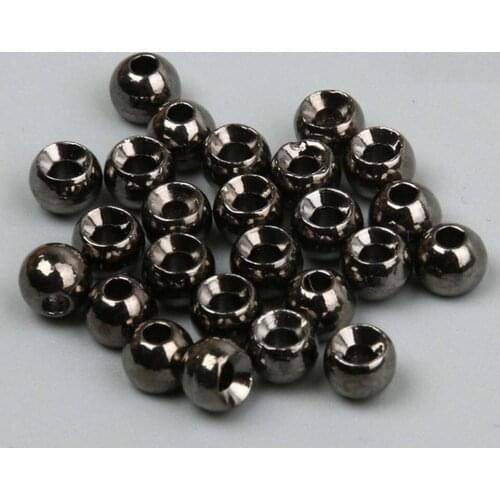 50pcs 4.6mm Tungsten Slotted Fly Tying Beads Nymph Head Ball Beads Jig Hook Lures Fly Tying Materials Black Fly Fishing Tackles