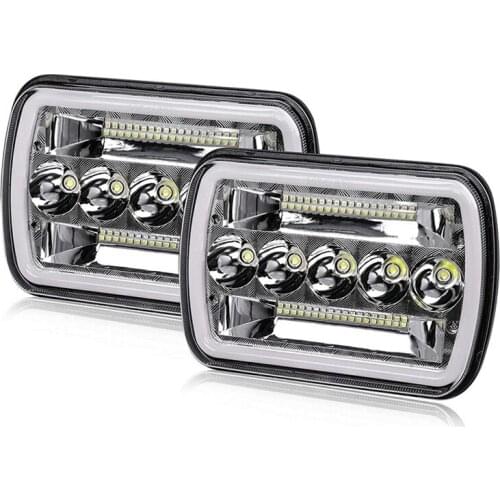 7X6 Inch 5X7 LED Headlights Hi/Lo Beam With DRL Square Work Lights For Chevy Ford F150 /Off-Road/ATV/Truck,HL10-7