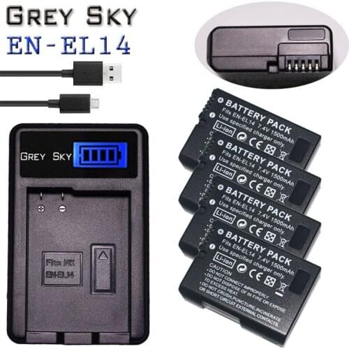 EN-EL14 EN-EL14A EN EL14 Battery + LCD USB Dual Charger For nikon d5200 battery P7800,P7700,P7100,P7000,D5500,D5300,D5200 L15