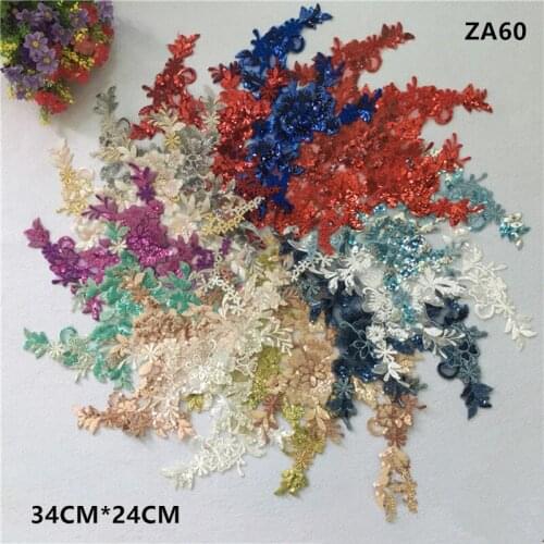 European color variety sequin embroidery costumes clothing accessories dress fashion matching patch ZA60