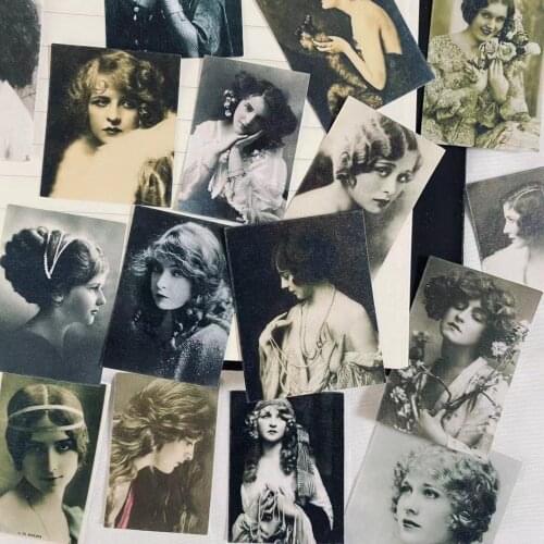 DIY Scrapbook Stickers Vintage Photo Beautiful Beauty Avatar Hand Account Material Album Happy Planner Crafts Decoration