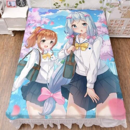Anime Eromanga Sensei characters sexy girl Izumi Sagiri & Yamada Elf bed milk fiber sheet & flannel blanket summer quilt 150x200