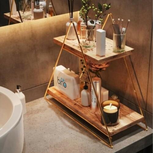 Wooden Stainless Kitchen Shelf Spice Rack Storage Racks Organizer Home Bathroom Bookshelf Makeup Organizer Shelves For Kitchen