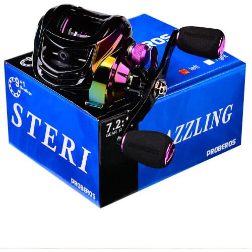 Hot Sale Colorful Baitcasting Reels 9+1BB 7.2:1 Magnetic Brake V-Shaped Deep Spool Saltwater Bass Fishing Reel 10KG Max Drag