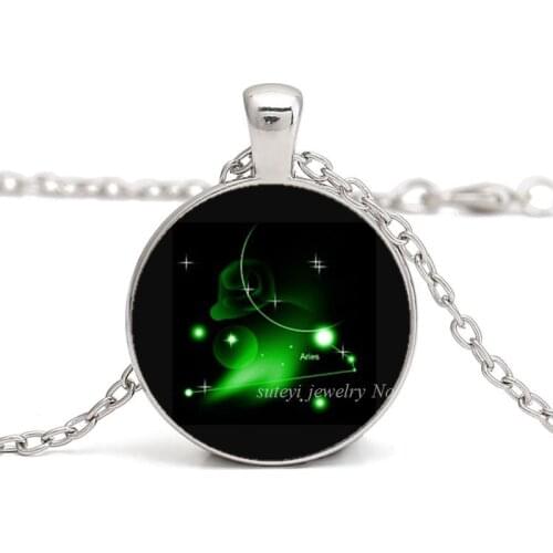 Classic 12 Star Zodiac Signs Constellation Necklace Horoscope Astrology Disc Pendant Necklaces For Women Birthday Gift