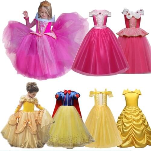 Girls Cosplay Princess Costume Kids Halloween Roleplay Fancy Dress Up Children Christmas Outfits Beauty Kid Princess Disguise