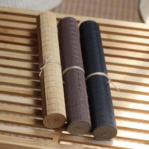 Yazi Japanese Bamboo Mats Table Runners Curtains Table Cover Kung Fu Tea Set Accessories Home Decor Coffee Tablecloth