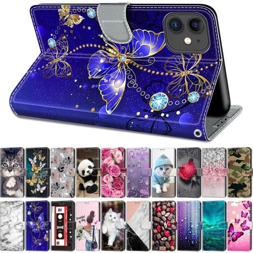 Animal Floral Cat Kids Leather Wallet Holster For Case Nokia 1.4 2.4 2.3 Phone Covers for Nokia 2.3 2.4 Flip Wallet Coque Capa