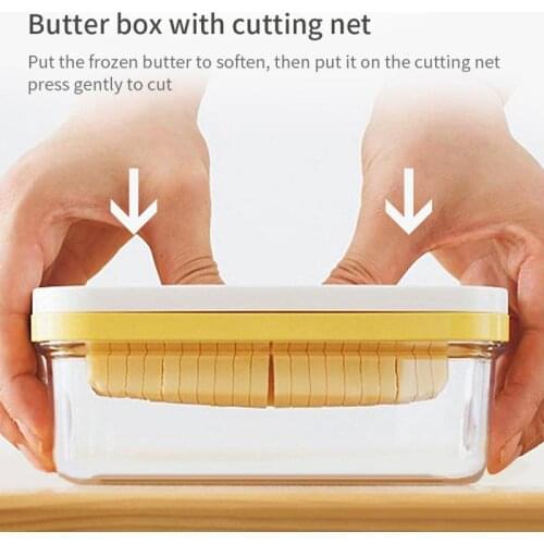 Kitchen Portable Cheese Keeper Cutting Food Butter Storage With Lid Butter Sealing Storage Tray Plate Transparent Container