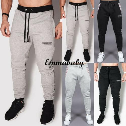 Fashion Mens Sport Pants Gym Slim Fit Trousers Running Joggers Gym Sweatpants