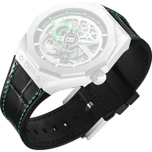 GATTI Top Brand Luxury Men Watch Leather Strap Fashion Popular Rubber Watch Band 22mm High Quality Black Colors Watchbands 2020