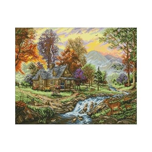 Anchor -0223 Mountain Lodge Needlework,For Embroidery,DIY 14CT Unprinted Arts Cross stitch kits Set Cross-Stitching Home Decor