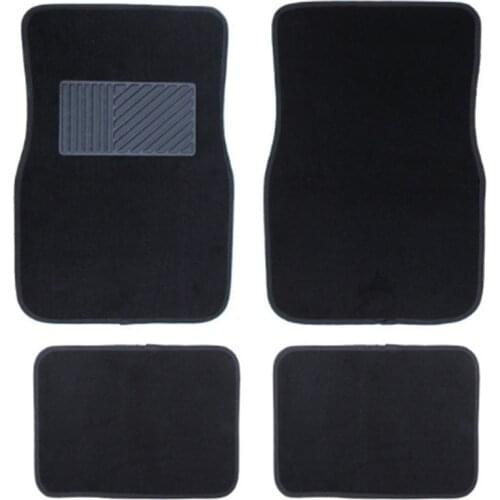 Carpet Car Floor Mats Set for Cars Trucks SUVS with Heel Pad - Front and Rear Mats Universal Classic Matching Heel Pad