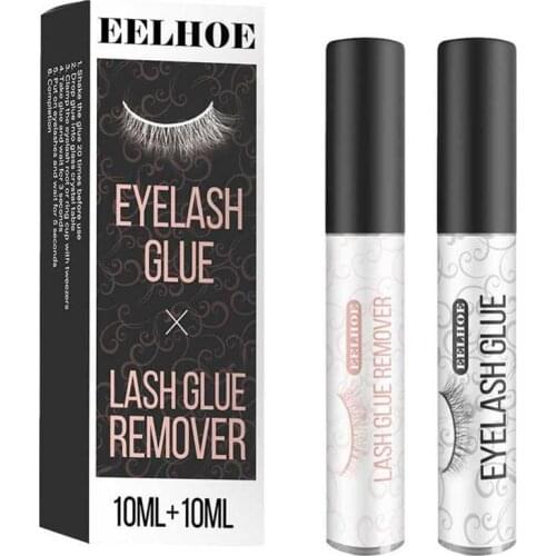 Waterproof Eyelash Glue Set 10ml Waterproof Quick-Drying Eyelash Glue, 10ml Lash Glue Remover,Gently Remove False Eyelashes Glue