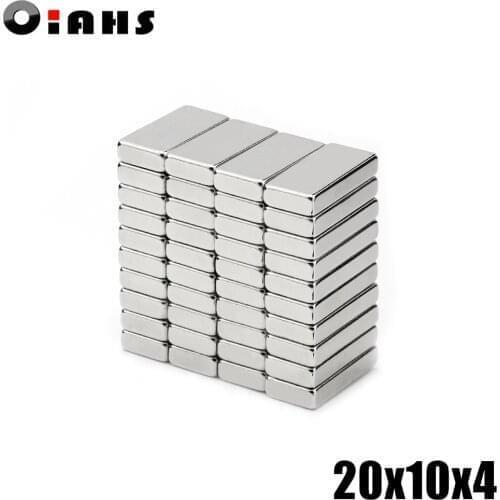 20pcs 20x10x4 Neodymium Magnet 20*10*4 mm N35 NdFeB Block Super Powerful Strong Permanent Magnetic imanes Block