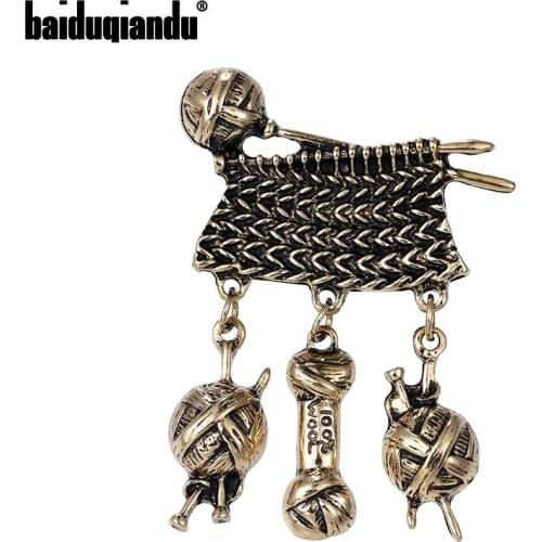 Baiduqiandu New Arrival Antique Gold Color Pirate Brooch Lapel Pins Dress Coat Accessories Cute Jewelry