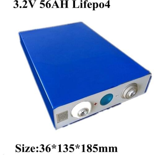 4Pcs 3.2V 56Ah LiFePO4 Rechargeable Lithium Battery 3.2v 50ah 60ah 55ah for Electric Car or Storage Battery 8s 4S 12v 24v