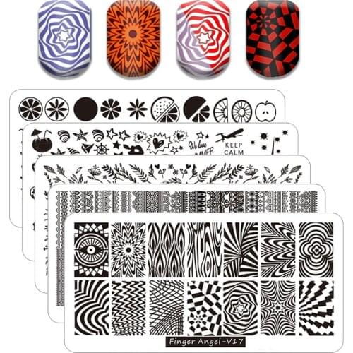 Nail Stamping Plates Marble Image Stamp Templates Geometric Printing Stencil Tools