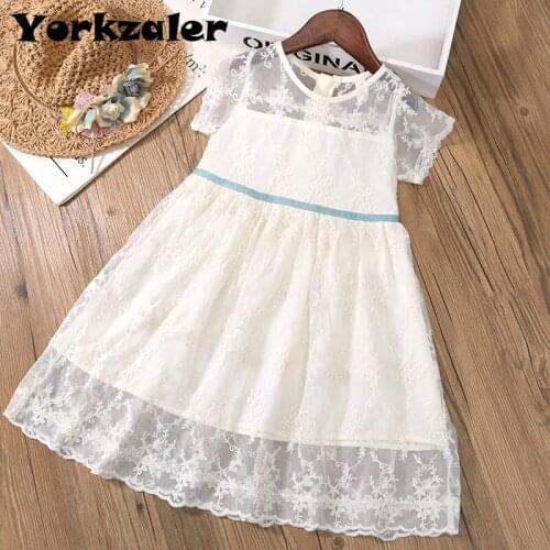Flower Girl Dresses for Weddings Dress Short Sleeve Fashion Lace Princess Dress Kids Summer Dress for Kids Wear