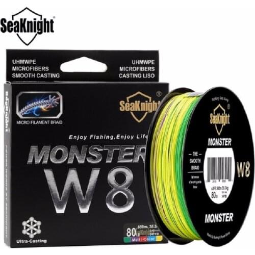 SeaKnight Monster W8 500M Braided Fishing Line 8 Strands Wide Angle Technology Multifilament PE Line 20-100LB Saltwater Wire