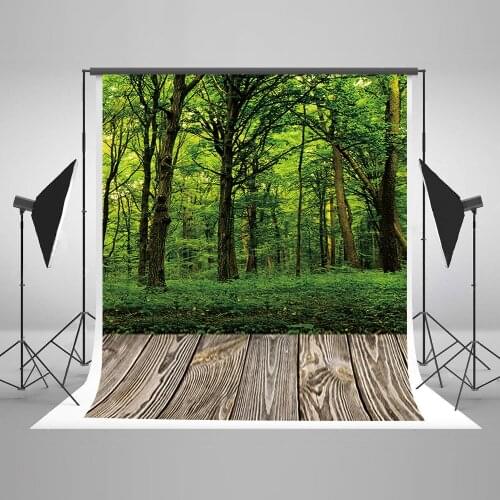 TR Green Jungle Backdrops for Photography Digital Printed Forest Backgrounds Wood Floor Photo Studio Backdrops Camera fotografia