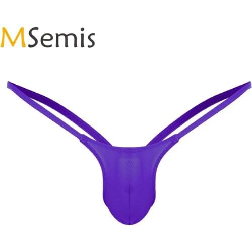 Mens Lingerie Sexy Low Rise Micro Penis Pouch Sissy Panties Open Back Bikini G-string Jockstrap Briefs Gay Tanga Thong Underwear