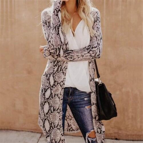 Vintage Cardigan Women Tops Loose Leopard Printed Coat Casual Beach Cover Up Coat