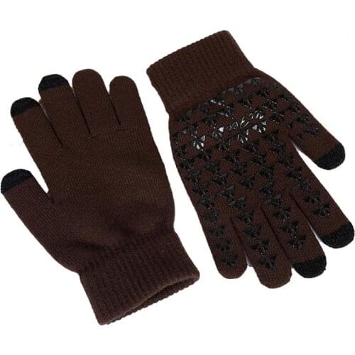 Gloves Winter Men Women Knitted Gloves Touch Screen Non-slip Full Finger Warm Mitten