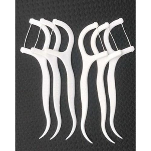 50Pcs/bag Toothpicks Flosser Professional Long Handled Disposable Teeth Picks Tooth Care Dental Floss Clean and Hygienic