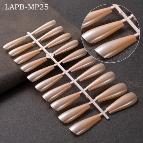 1pc/20tips Nail Art Fake Nails Tips Colorful Pearl Press on Long False Coffin Stick Display Full Cover Artificial Designs