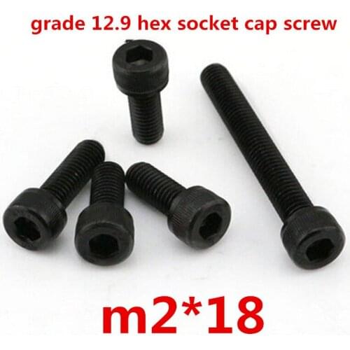 500pcs m2*18 high strength grade 12.9 alloy steel with black oxide hexagonal / hex socket head cap screw