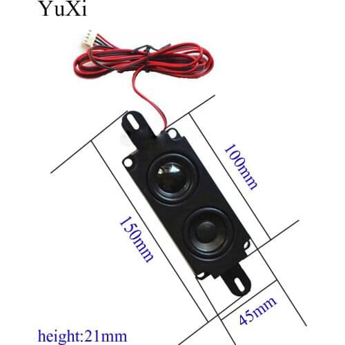 8R 10W 45*150*21MM Multimedia Double Diaphragm Speaker For Advertising With Wire Embedded Box Loudspeaker PU Edge Black Cap