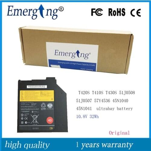 10.8V 32WH New Original Laptop ultrabay Battery 45N1040 45N1041 for Lenovo Thinkpad T420S T410S T430S 51J0508 51J0507 57Y4536