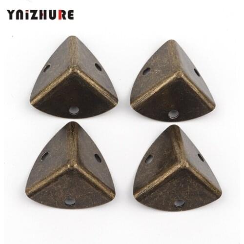 Antique Metal Wooden Wine Box Corner Iron Protection Case Edge Guard Gift Box Packaging Corner Cover Bronze 25*25mm 4Pcs