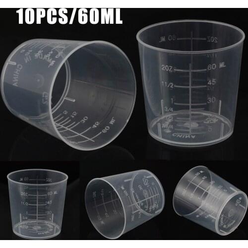 10PCS Plastic Digital Measuring Cup 60ml Scale Measure Clear Cup Liquid Container Graduated Beaker For Kitchen Cooking Tools