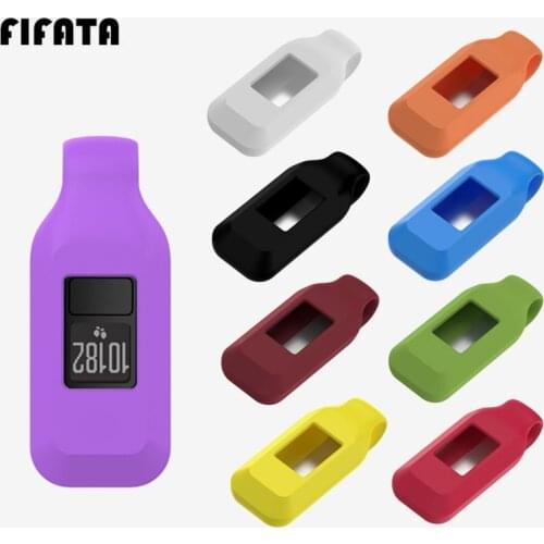 FIFATA For Garmin Vivofit 3/JR Colorful Silicone Pocket Belt Cover Clip Case Belt Holder Protective Shell With Clip Accessories