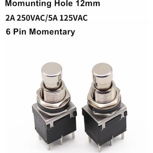 DPDT 6Pins ON-(ON) PBS-24-212P Momentary PCB Effects Pedal Switch For Electric Guitar