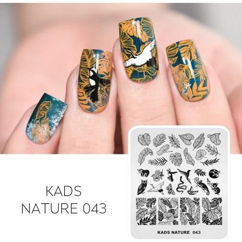 KADS Nail Art Stamping Plate Nature 043 Tropical Plants Turtle Leaves Koala Pattern Nail Art Printing DIY Design Stencil Tools