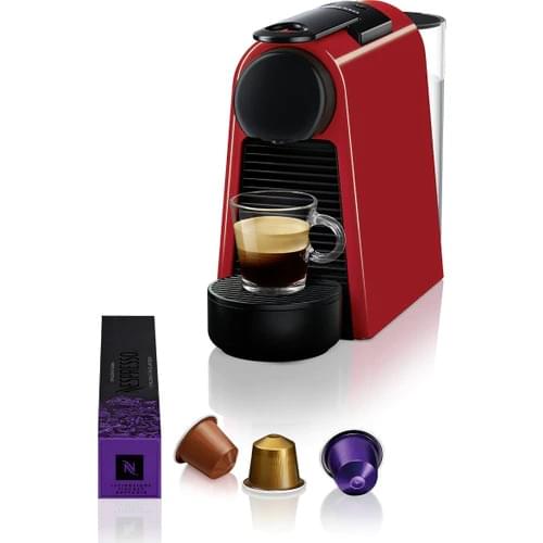 Nespresso Capsule Coffee machine Cappuccino, Creamy Latte, Espresso, Latte Macchiato, lungo Essenza Mini D30 Red Coffee Machine